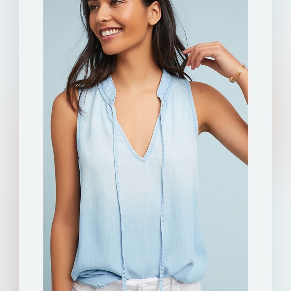 Anthropologie Cloth & Stone Denim Sleeveless Shirt